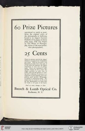 Bausch & Lomb Optical Co. [60 Prize Pictures]