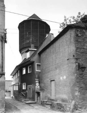Bautzen. Mönchskirche. Blick nach Westen zum Wasserturm