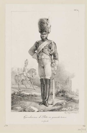 Gendarme d’elite en grande tenue, Blatt 21 der Folge "Kostüme der Kaisergarde"