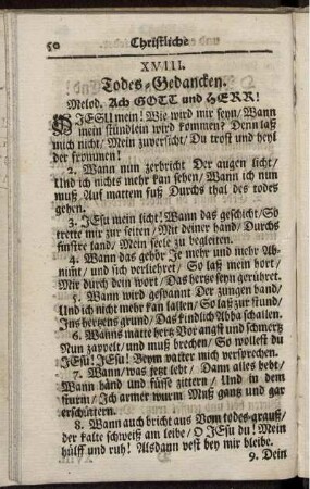 XVIII. Todes-Gedancken.