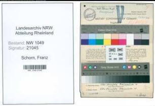 Entnazifizierung Franz Schorn , geb. 10.06.1902 (Musiker)