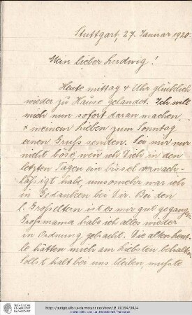 Brief vom 27.01.1920
