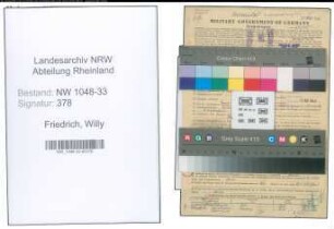 Entnazifizierung Willy Friedrich , geb. 23.04.1909 (Lehrer)