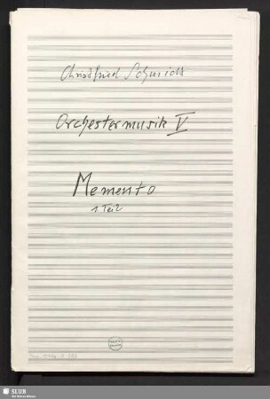 Memento 1 - Mus.15446-N-503 : orch
