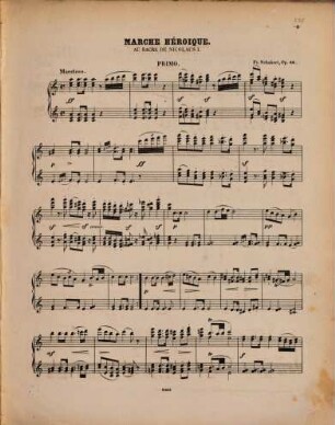 Pianoforte-Werke : zu 4 Hdn., 2,11. Marche héroique au sacre de Nicolas I : op. 66