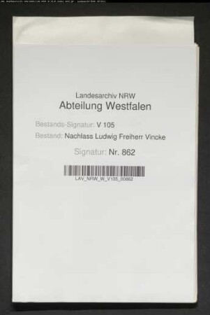 15 Briefe des Gatten Ludwig Vincke