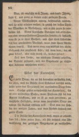 Ueber das Kartenspiel