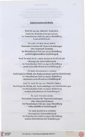 Autorenverzeichnis