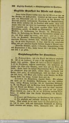 Englische Krankheit der Pferde und Hunde