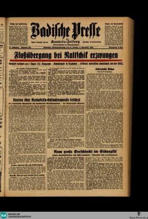 Badische Presse : Generalanzeiger der Residenz Karlsruhe und des Großherzogtums Baden, [31.10. u. 1.11.1942] Samstag u. Sonntag