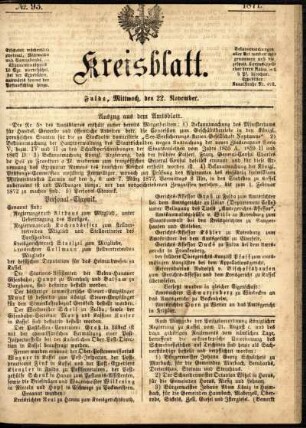 Ausgabe vom Mittwoch, den 22. November 1871.