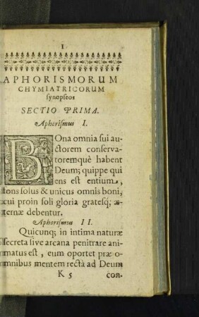 Aphorismorum Chymiatricorum synopseos