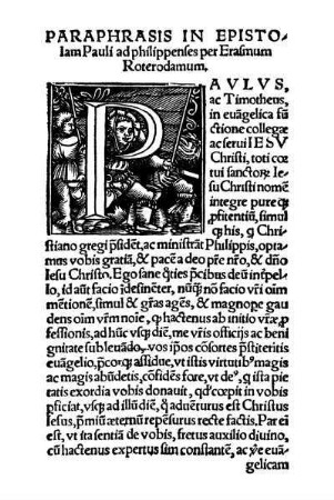 Paraphrasis In Epistolam Pauli ad philippenses per Erasmum Roterodamum.