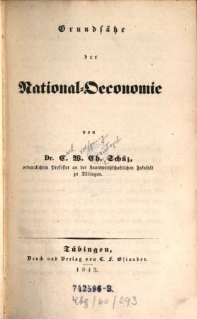 Grundsätze der National-Oekonomie