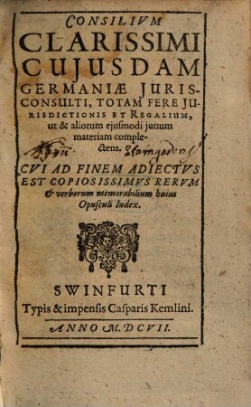 Consilium de jurisdictione et regalibus