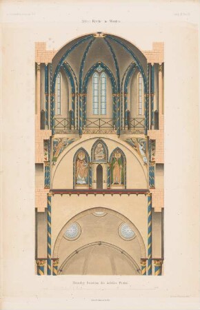 Abteikirche, Essen-Werden: Innenansicht Turm (aus: Atlas zur Zeitschrift für Bauwesen, hrsg. v. G. Erbkam, Jg. 7, 1857)