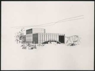 Stadttheater (später: Heinz-Hilpert-Theater), Lünen: Perspektivische Außenansicht