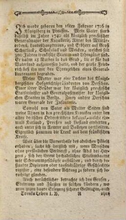 Merkwürdige Lebensgeschichte, Erster Theil