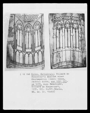 Ansicht einer Chorkapelle der Kathedrale Notre Dame zu Reims