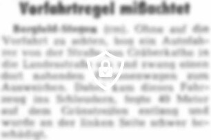 Vorfahrtregel mißachtet