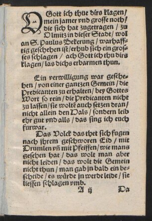 O Gott ich thue dirs klagen/ || mein jamer vnd grosse noth/ ||