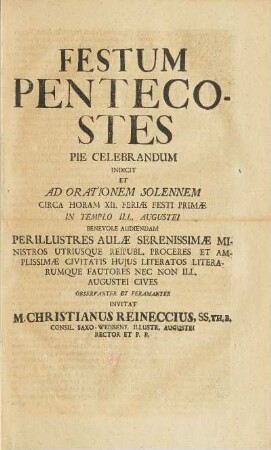 Festum Pentecostes
