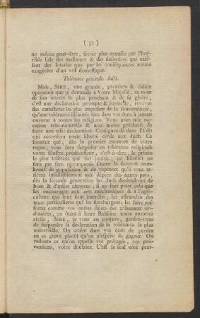 Tolérance générale. Juifs
