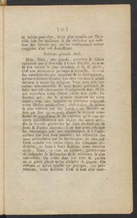 Tolérance générale. Juifs