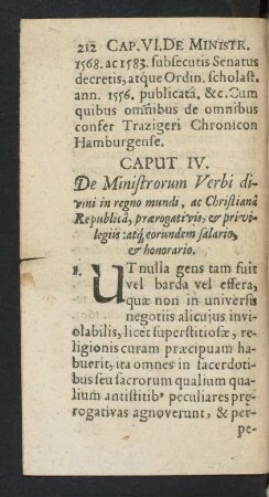 Caput IV. De Ministrorum Verbi divini in regno mundi, ...