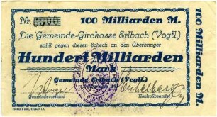 Scheck zur Verrechnung über Hundert Milliarden Mark