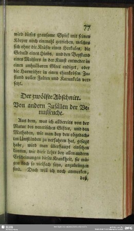 Der zwölfte Abschnitt. Von andern Zufällen der Venusseuche