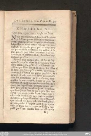 Chapitre VI. Que nous voyons toutes choses en Dieu.