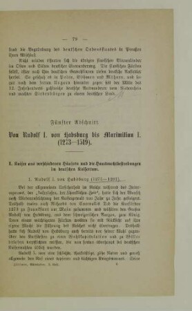 Fünfter Abschnitt. Von Rudolf I. von Habsburg bis Maximilian I. (1273-1519)