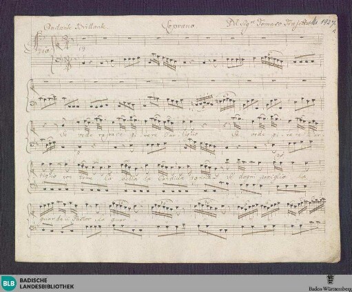 Ippolito ed Aricia. Excerpts - Don Mus.Ms. 1927 : S, strings; RieT 25.1/5