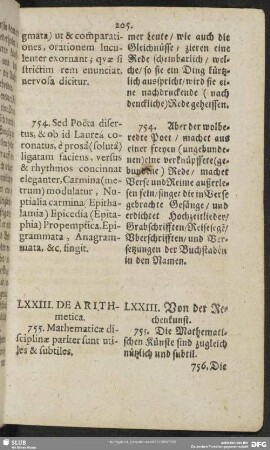 LXXIII. De Arithmetica