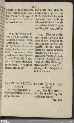 LXXIII. De Arithmetica