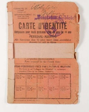 Personal Ausweis aus „Besetzten Gebiet“ des Gustav Weis