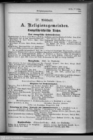 IV. Abschnitt. Religionsgemeinden