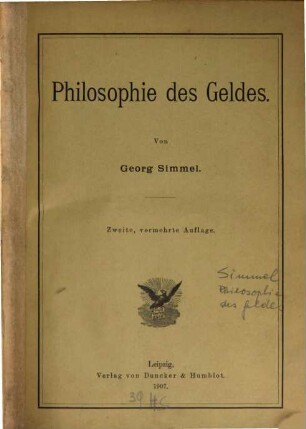 Philosophie des Geldes