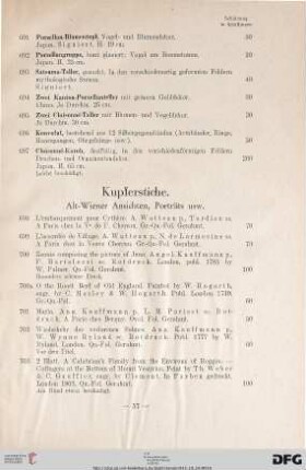 Kupferstiche (Nr. 698-734)