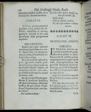 Caput VI. De Vermibus Aurium.