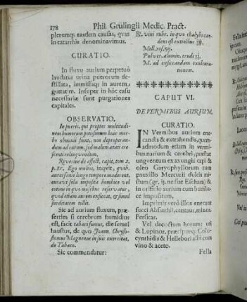 Caput VI. De Vermibus Aurium.