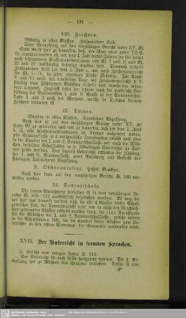 XVII. Der Unterricht in fremden Sprachen