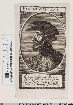 Bildnis Paulus Manutius (eig. Paolo Manuzio)