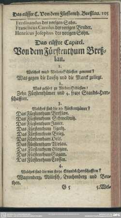 Das eilfte Capitel. Von dem Fürstenthum Breßlau