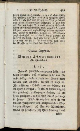 Vierter Abschnitt. Von der Ueberzeugung des Verstandes