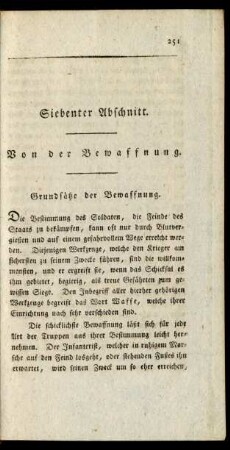 Siebenter Abschnitt. Von der Bewaffnung