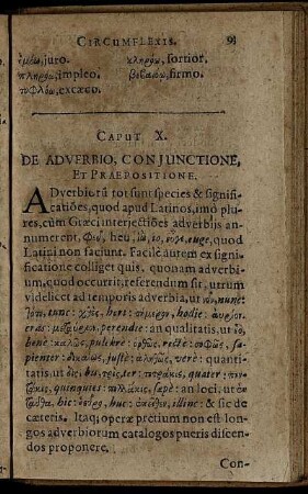 Caput X. De Adverbio, Conjunctione, Et Praepositione.