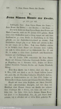 V. Jean Simon Bonte der Zweite, geb. 1771; gest. 1827