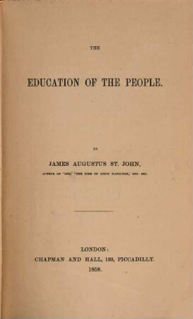 The education of the people